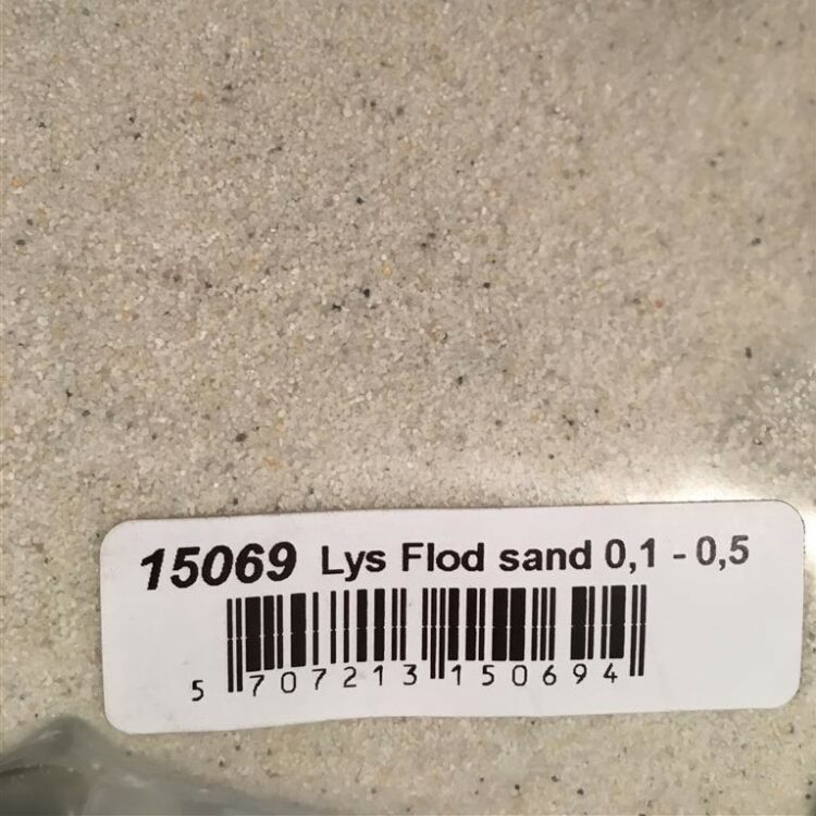 Flodsand 0,1-0,5 mm 10 kg. Hvit