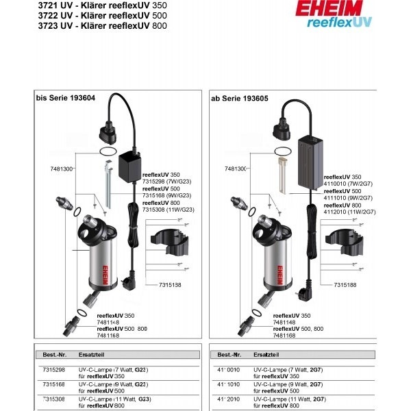 Eheim UV-C Pære 2G7